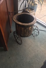 Mexican Decor Round Wood Wagon