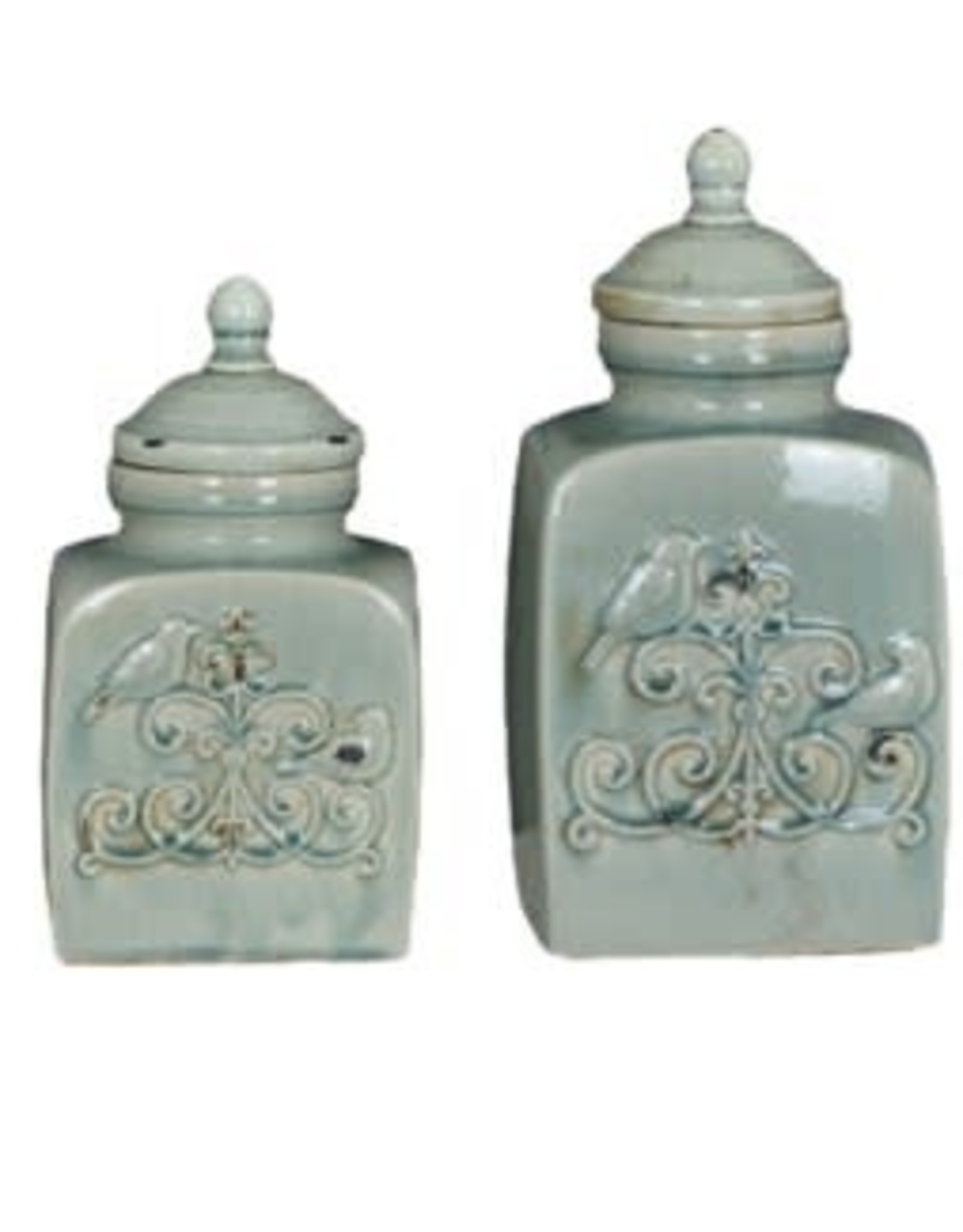 Crestview Blue Bird Canister Set