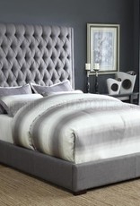 Coaster Gray Padded Queen Bed