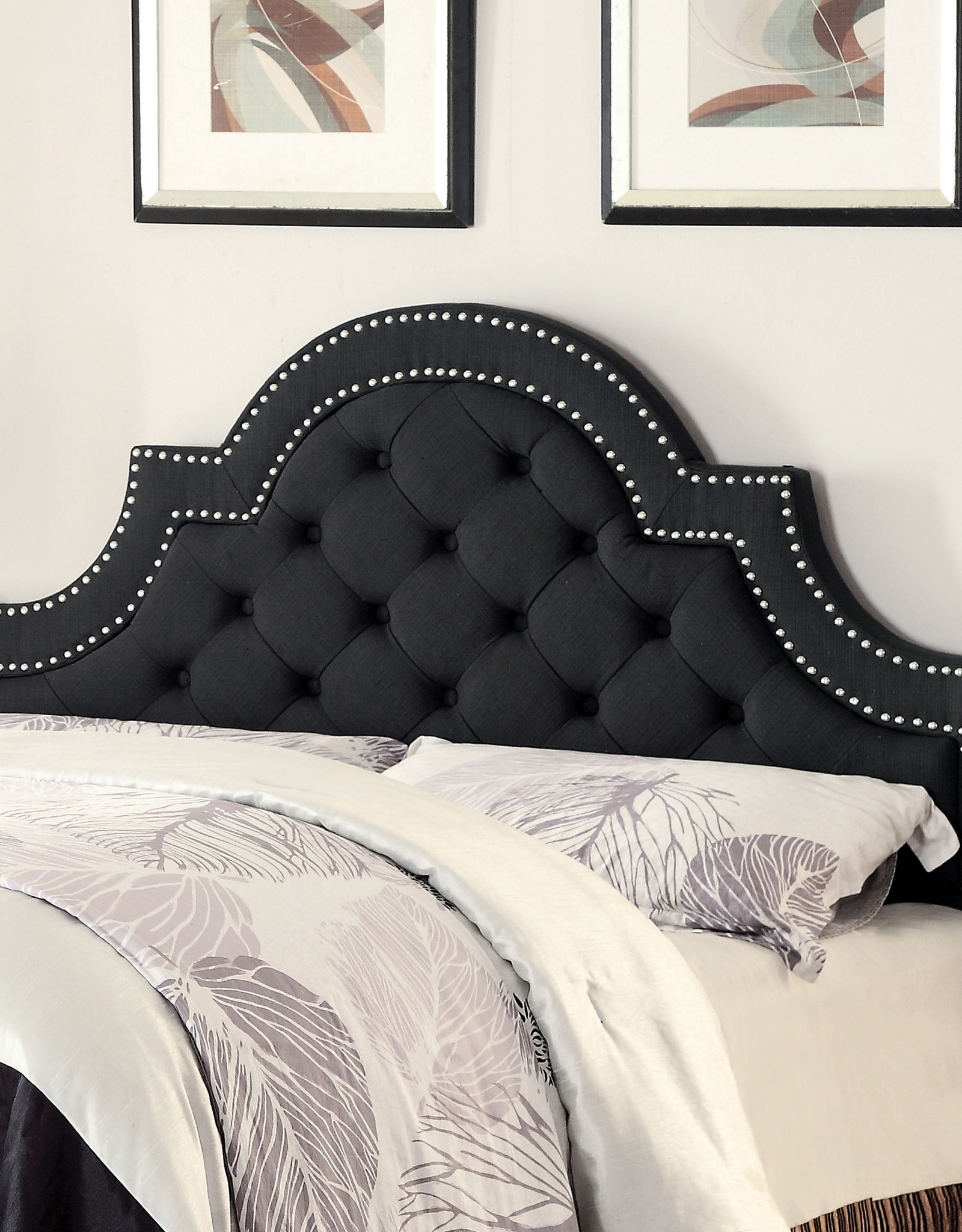 Coaster Charcoal Q/F Padded Headboard