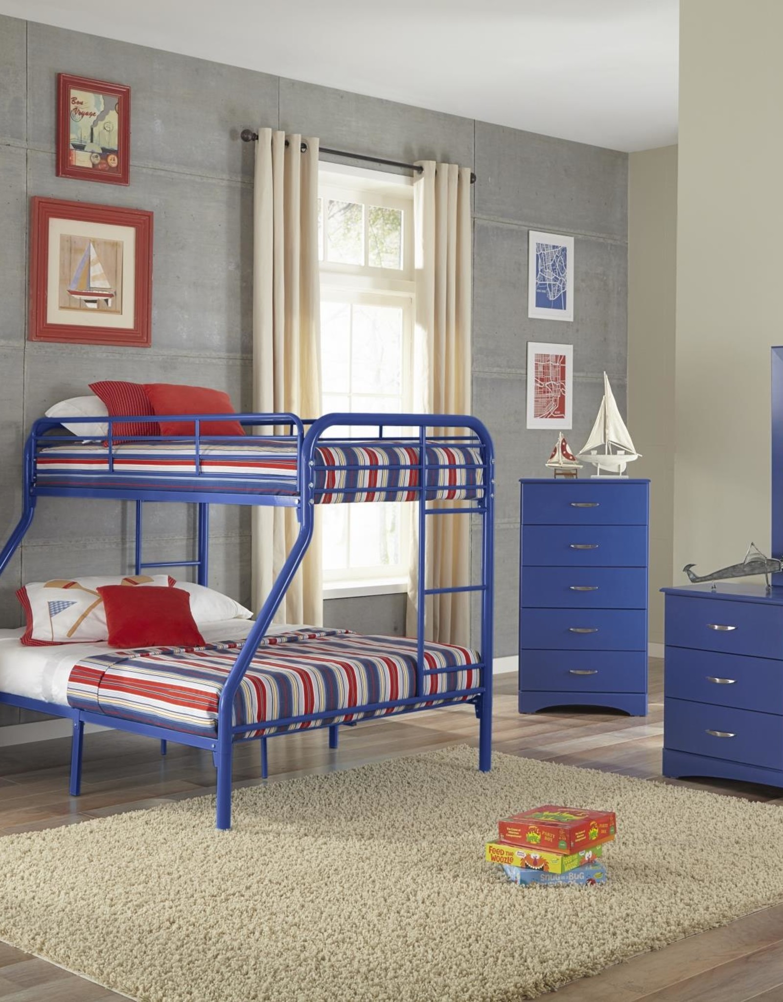 Kith Furniture Metal Twin/Full Bunkbed Blue