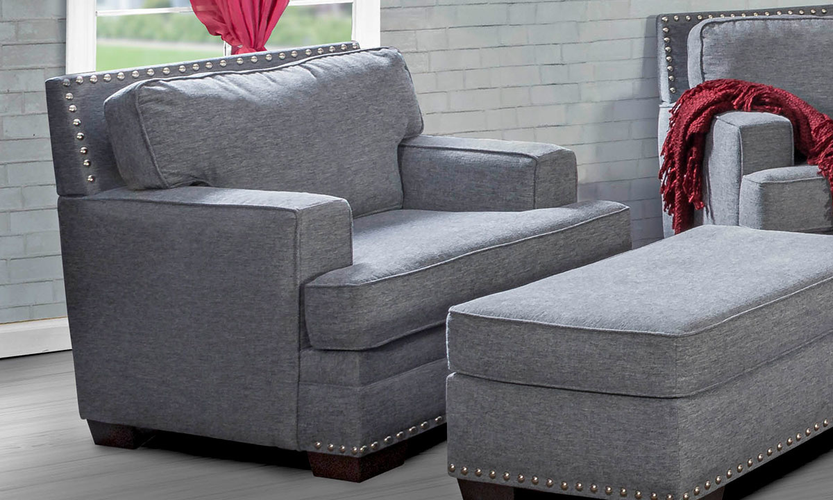 Toni Gray Chair Ottoman R B Furniture