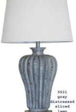 H&H Gray Distressed Sliced Designed Lamp