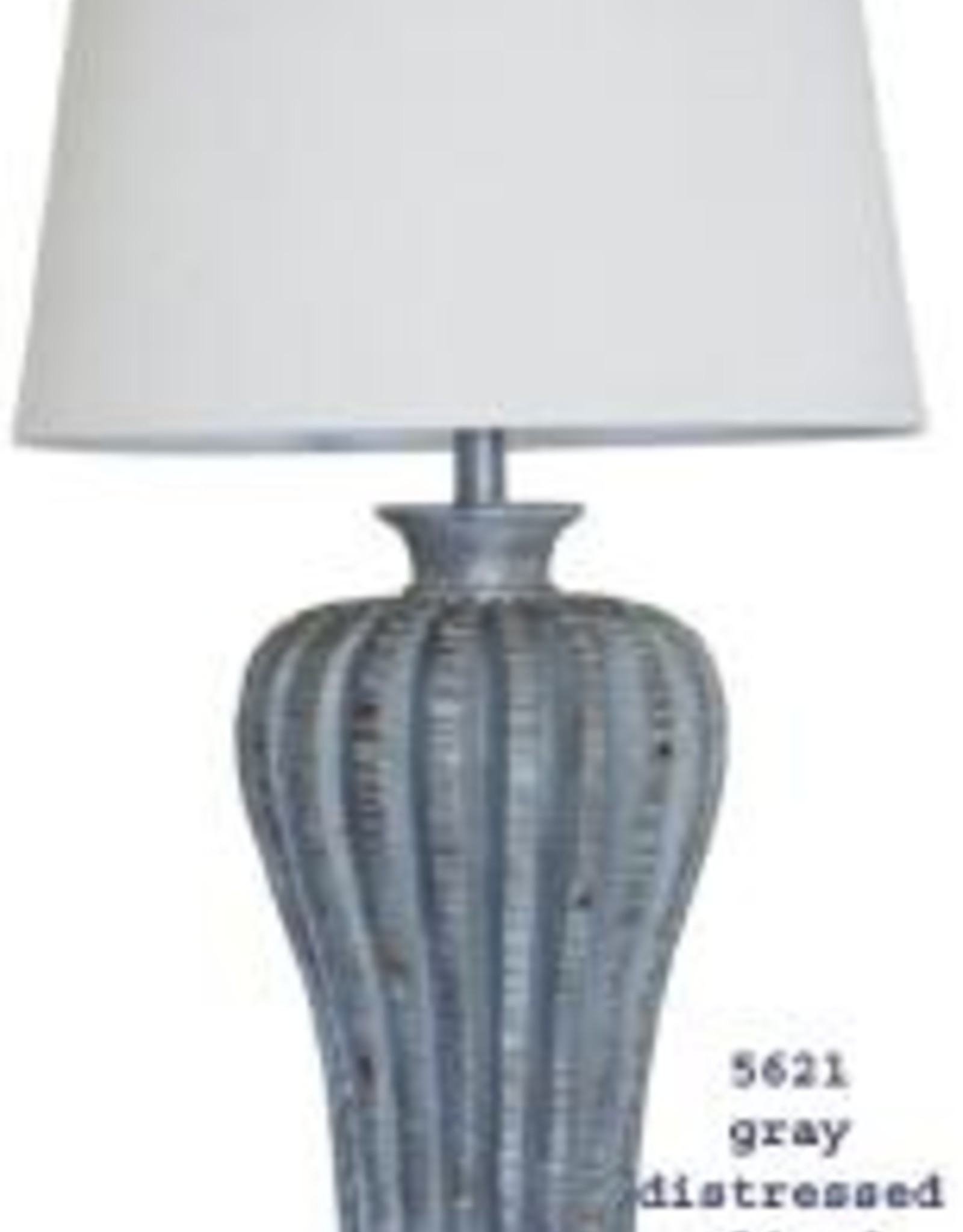 H&H Gray Distressed Sliced Designed Lamp