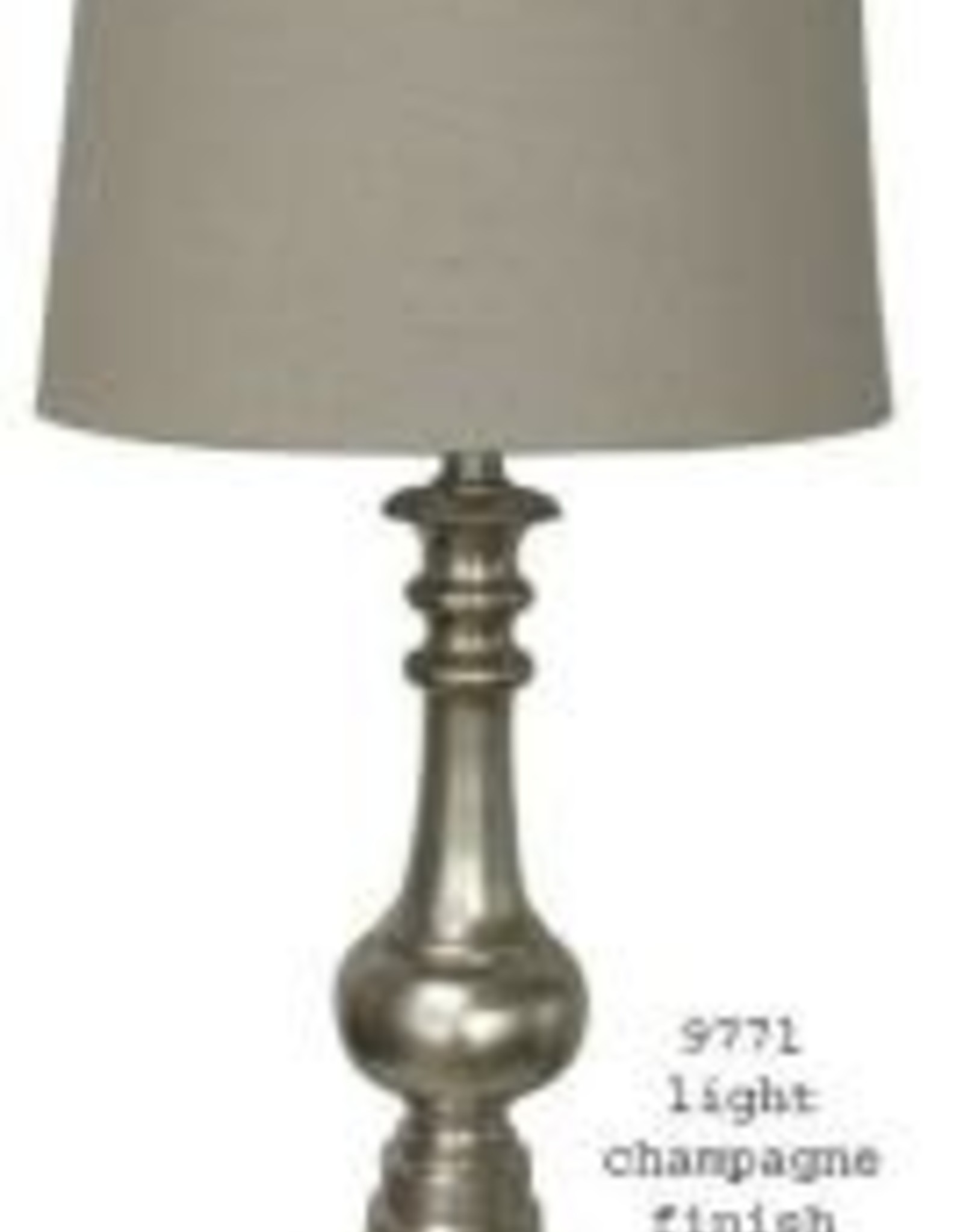 H&H Light Champagne Lamp- 28" Tall