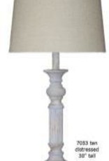 H&H Tan Distressed Buffet Lamp