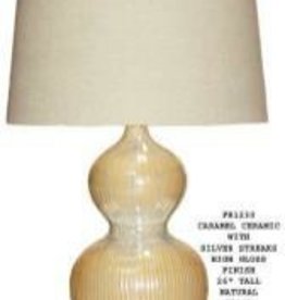 H&H Caramel Ceramic/Silver Streaks Lamp