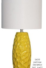 H&H Yellow Ceramic Lamp 26" Tall