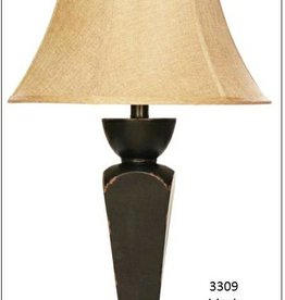 H&H 3309 Black Distressed Table Lamp