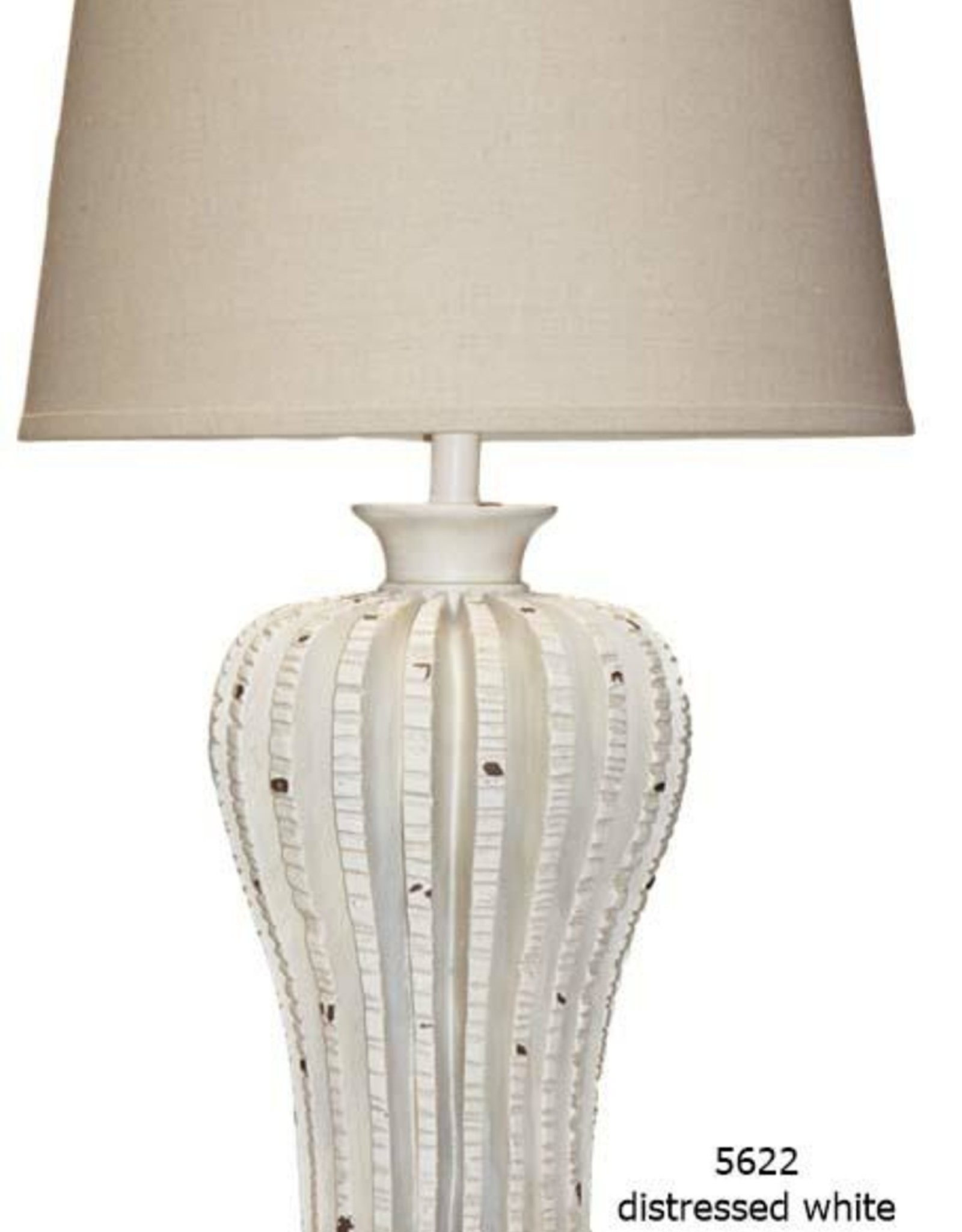 H&H 5622 White Distressed Lamp EACH