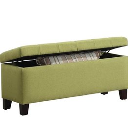 Monday Company Green&White Padded Storage Bench