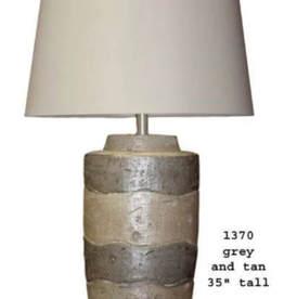 H&H Tan,Grey, and Cinnamon Oval Lamp