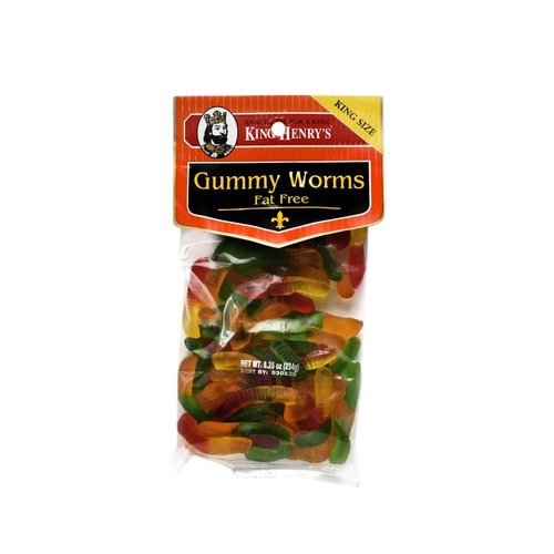 King Henry's Large Gummy Worms Fat Free 8.25 oz