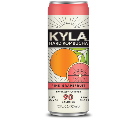 Kyla Hard Kombucha Pink Grapefruit ABV: 4.5% Can 12 fl oz 6-Pack