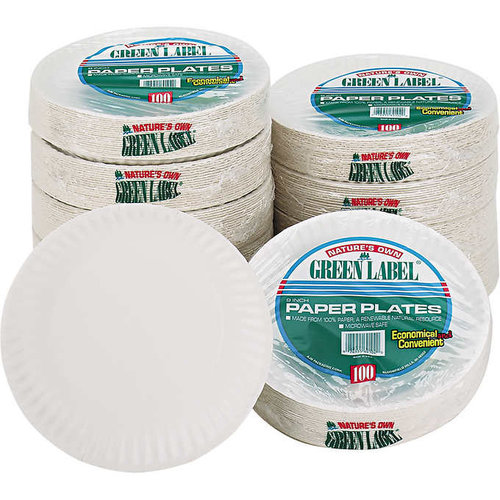 Green Label 9" Compostable Paper Plates