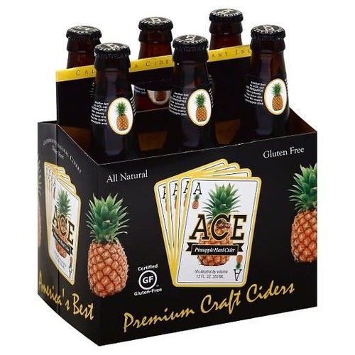 ACE Pineapple Hard Cider ABV: 5% 12 fl oz 6-Pack