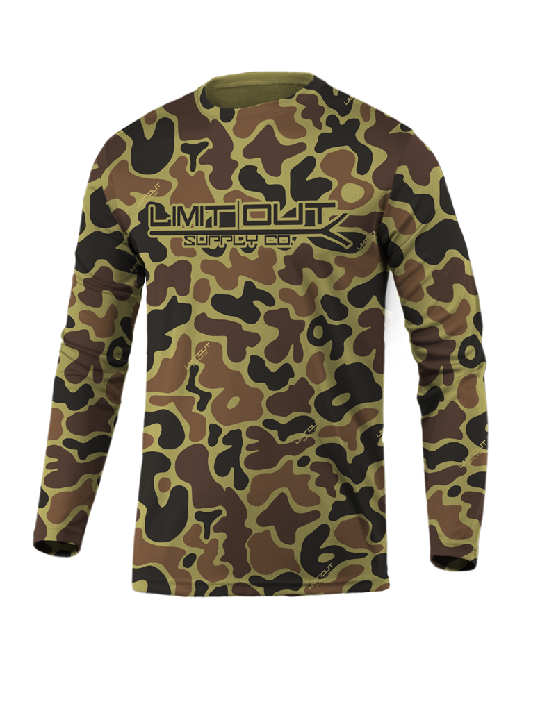 Limit Out Supply Co. Old School Camo- Long Sleeve Dri Fit