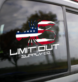 Limit Out Supply Co. American Flag Crawfish Decal