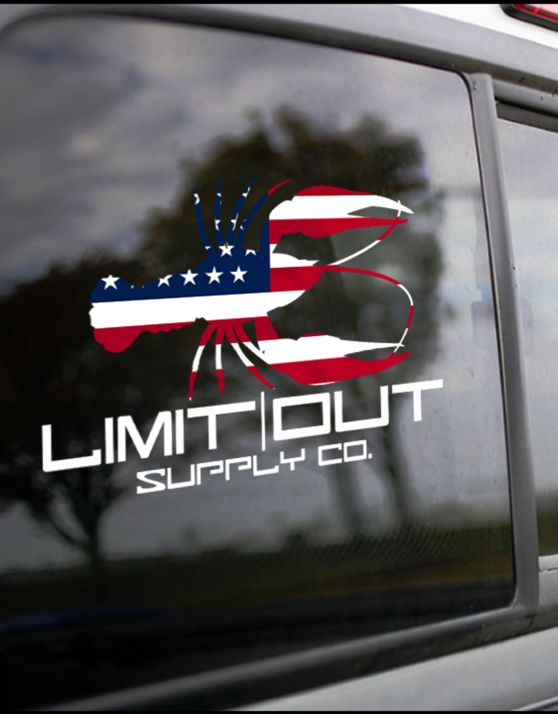 Limit Out Supply Co. American Flag Crawfish Decal
