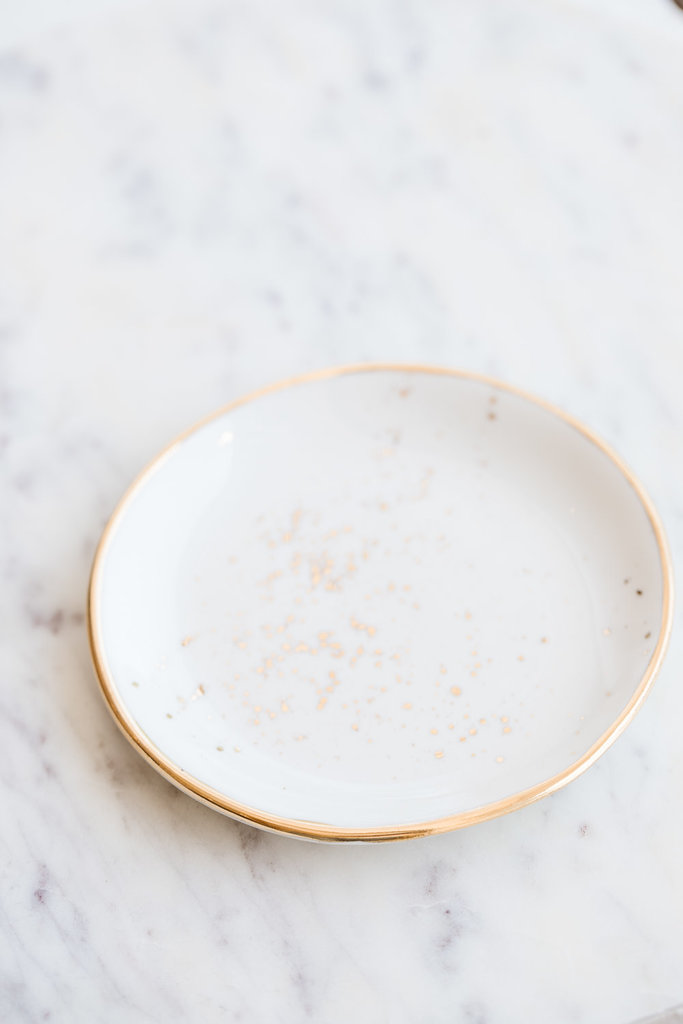 Suite One Studio Suite One Studio Ring Dish in White with Gold Splatters and Gold Rim
