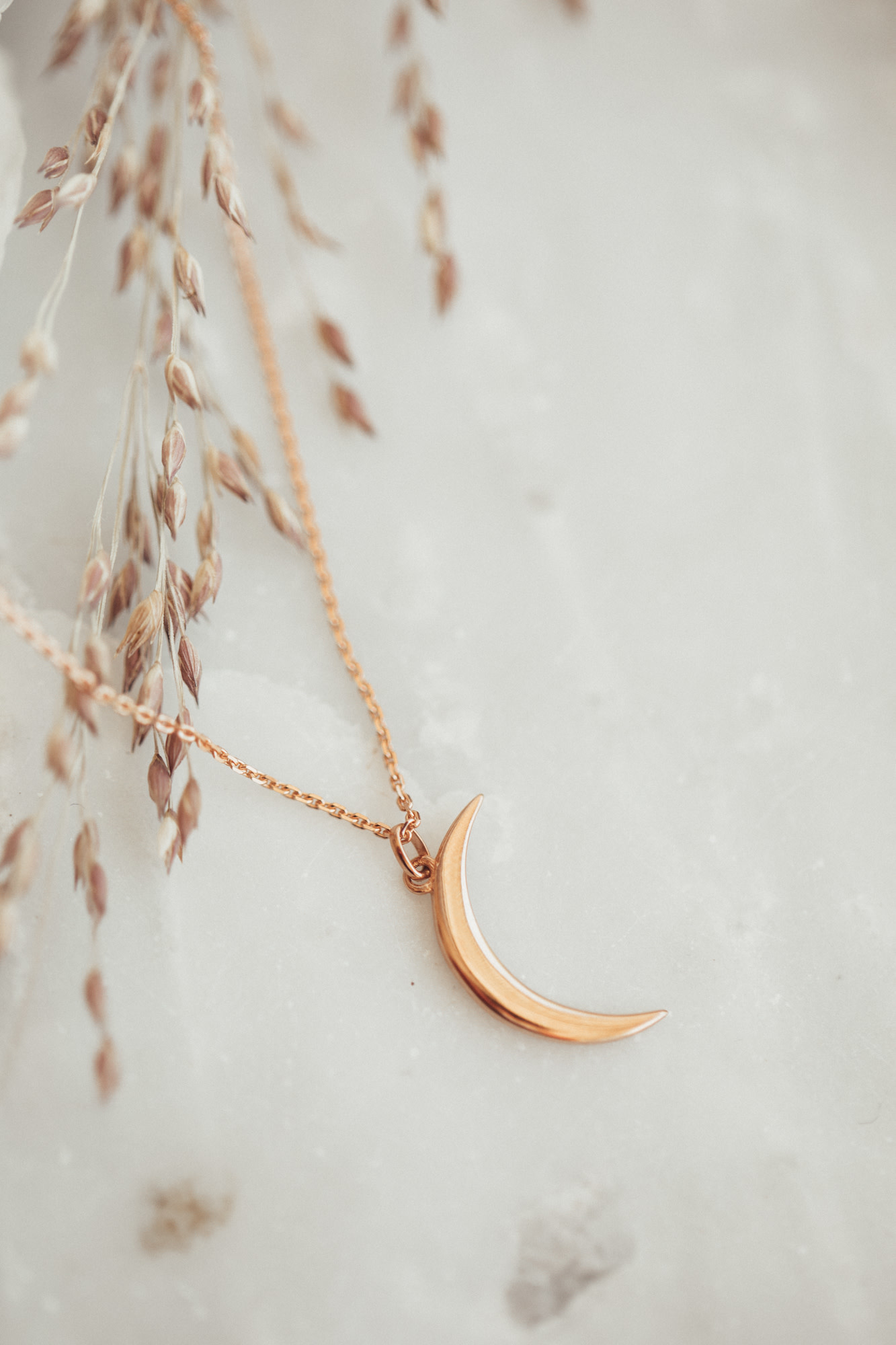 Dainty Initial Moon Necklace with Hand stamped - 16k Gold Silver Plate –  Petite Boutique