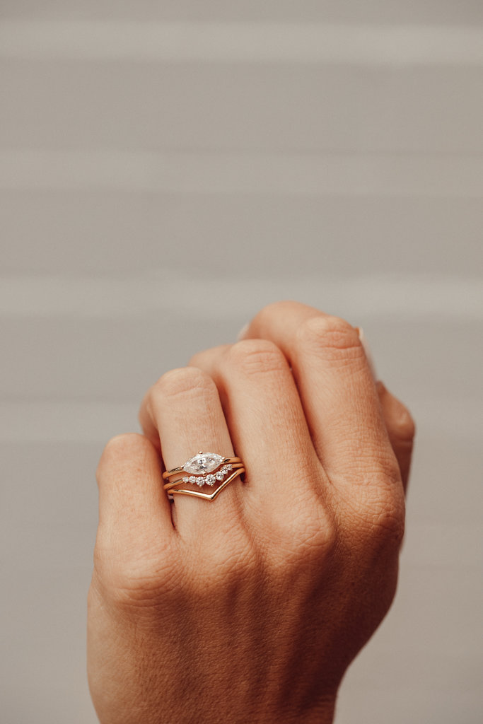 East west marquise wedding band best sale