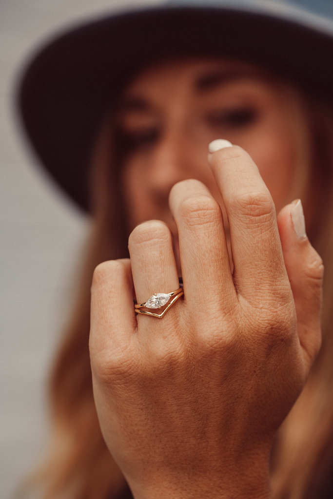 The Bennett Marquise East West Solitaire Sarah O