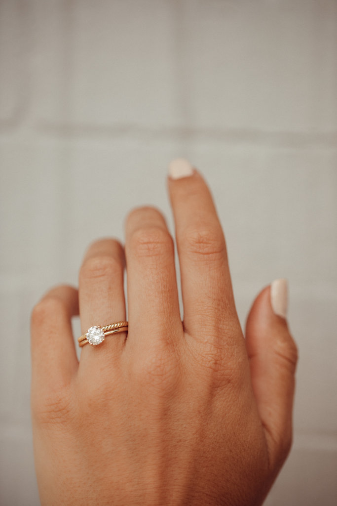 Sarah O The Rupi Round 4-Prong Tapered Solitaire