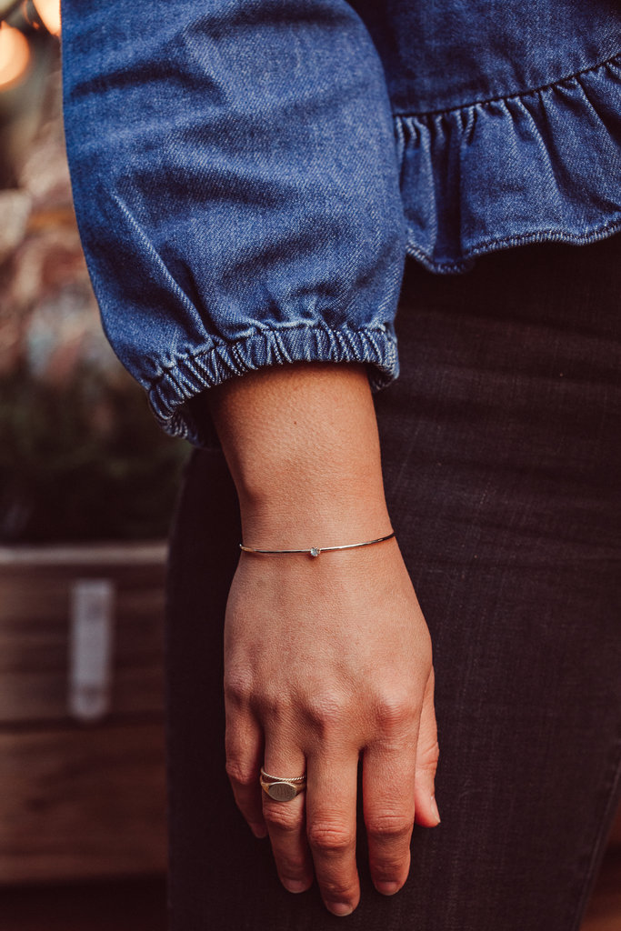 Sarah O Round Moonstone Prong Set Cuff Bracelet