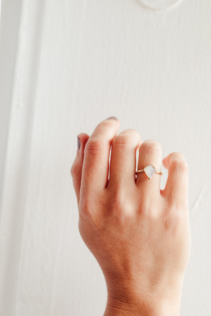 Sarah O Kite Shaped Moonstone Stack Ring