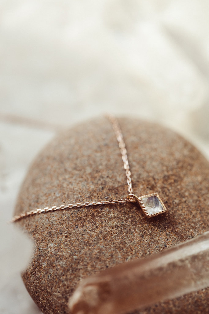 Sarah O Square Moonstone Bezel Necklace