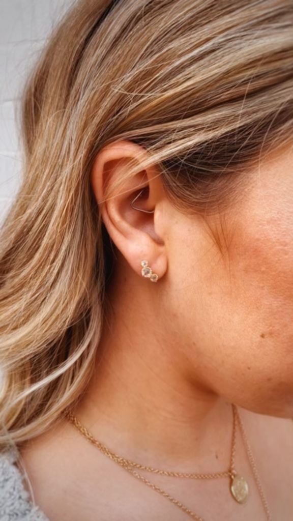 Labradorite & Gold Set of 3 Earrings 