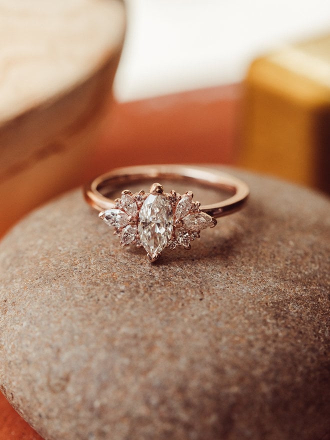 2pcs Solitaire Marquise Cut Enhancer Design Insert Wedding Ring Set in –  shine of diamond