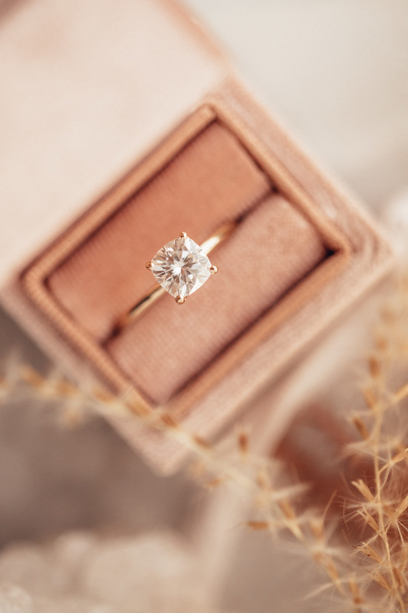 square cushion cut solitaire