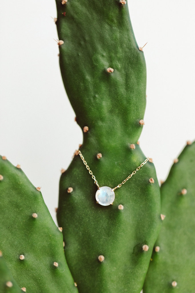 Sarah O Round Moonstone Prong Set Necklace