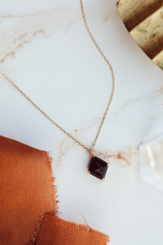 Sarah O Kite Black Spinel in Prongs Necklace