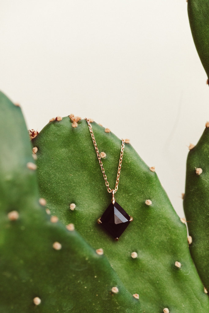 Sarah O Kite Black Spinel in Prongs Necklace