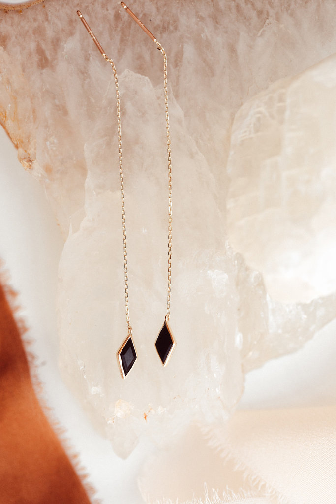 Sarah O Kite Black Onyx Threader Earrings