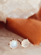 3 Round Moonstone Cluster Stud Earring - Sarah O.