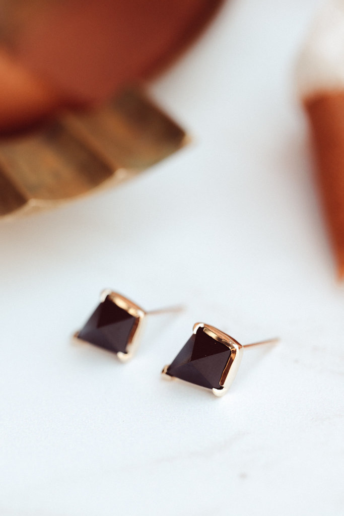 Sarah O Kite Black Spinel Stud Earrings