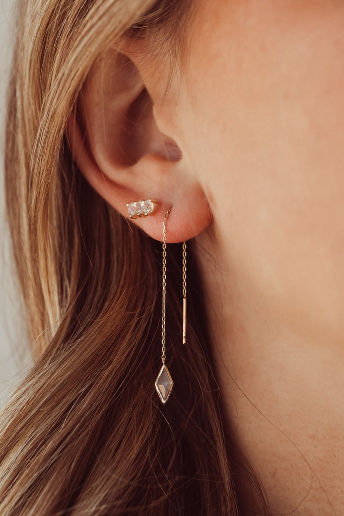 Sarah O Kite Moonstone Threader Earrings