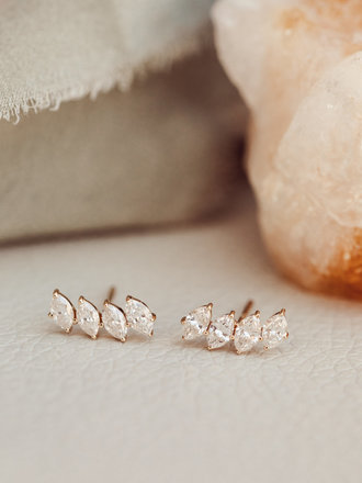 Salt + Pepper Diamond Marquise Studs – Andrea Bonelli