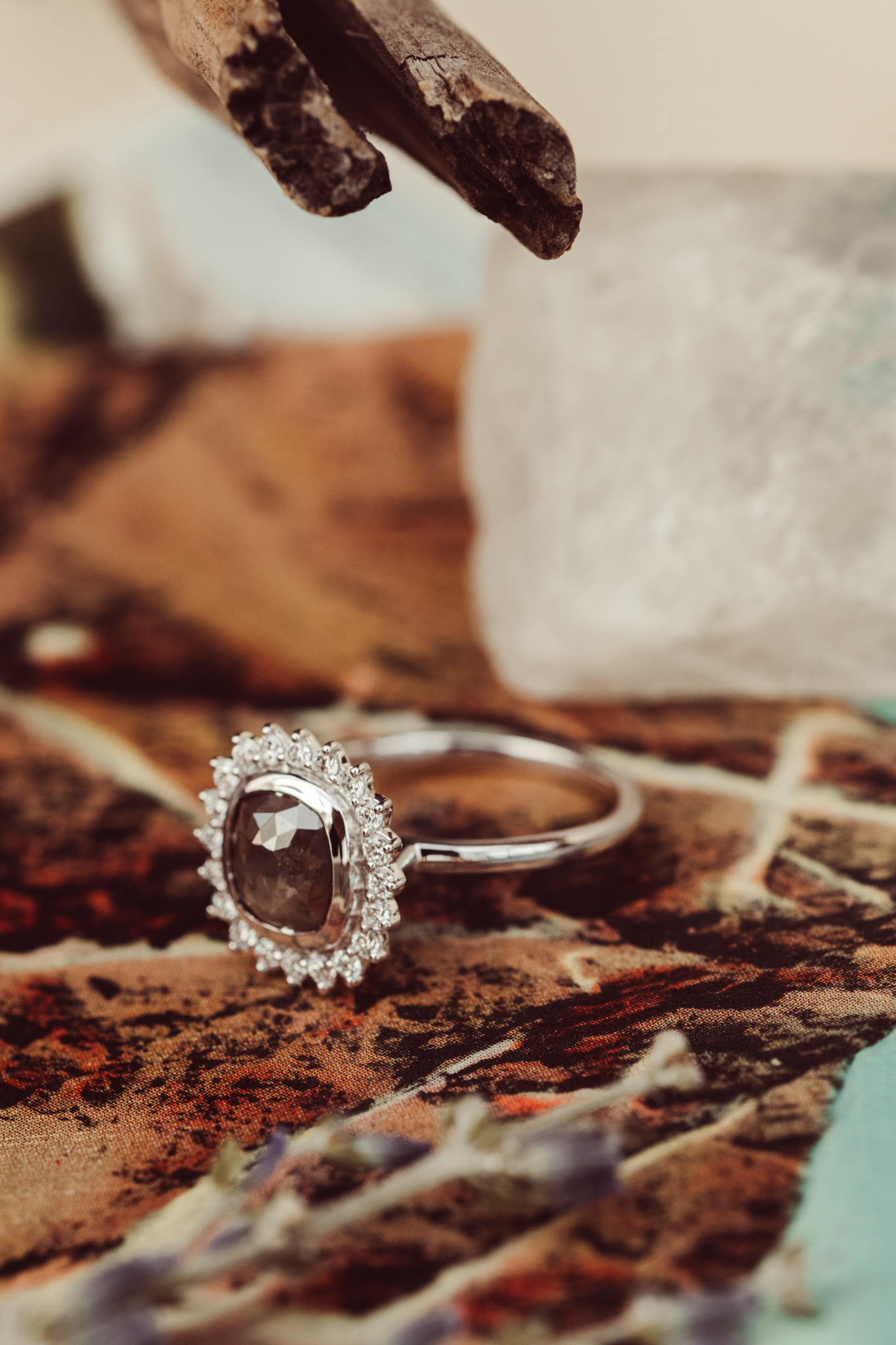 The Sierra 1.90 ct Round Rustic Diamond Ring 14kwg - Sarah O.