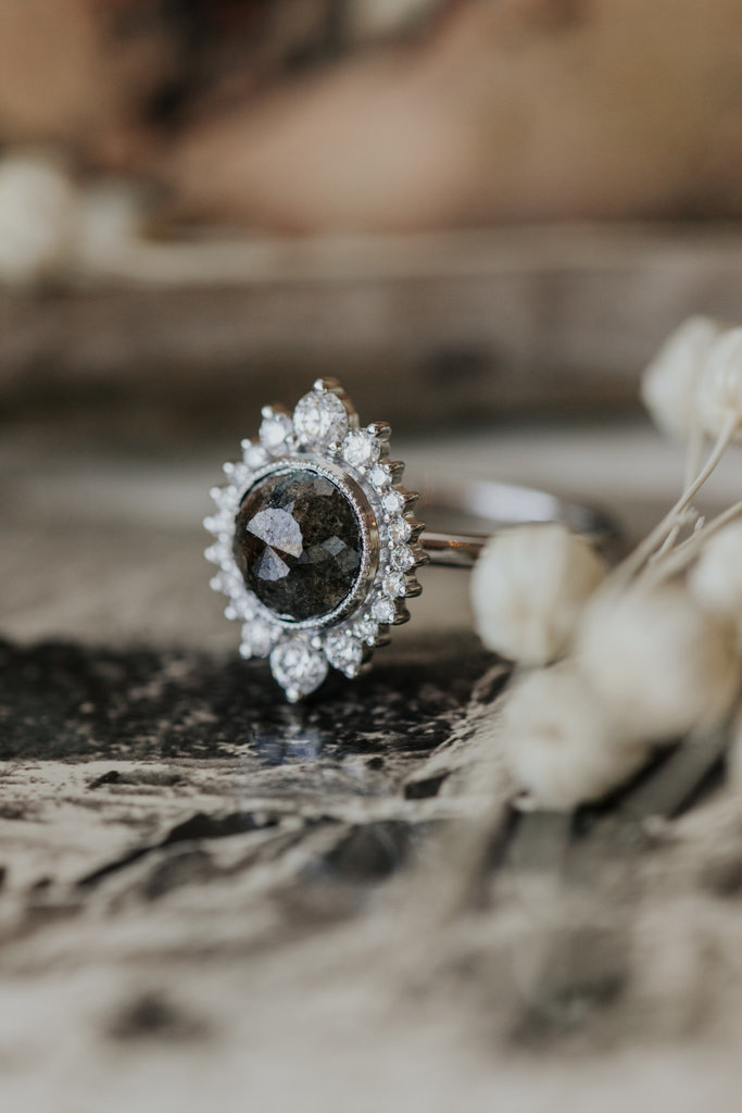 Sarah O The Sierra 1.90 ct Round Rustic Diamond Ring