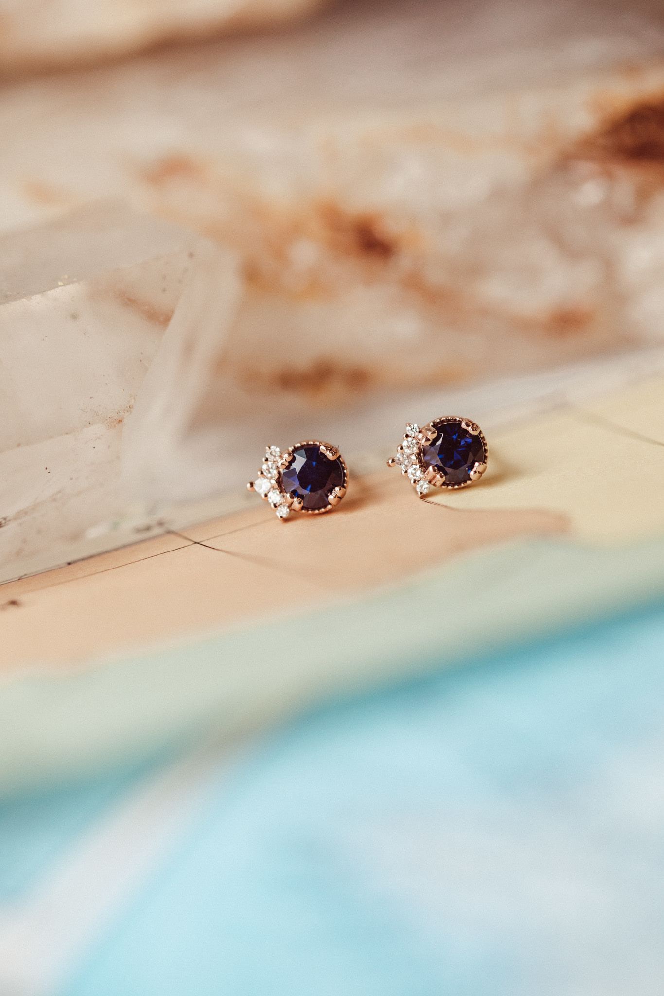 Sapphire stud earrings discount