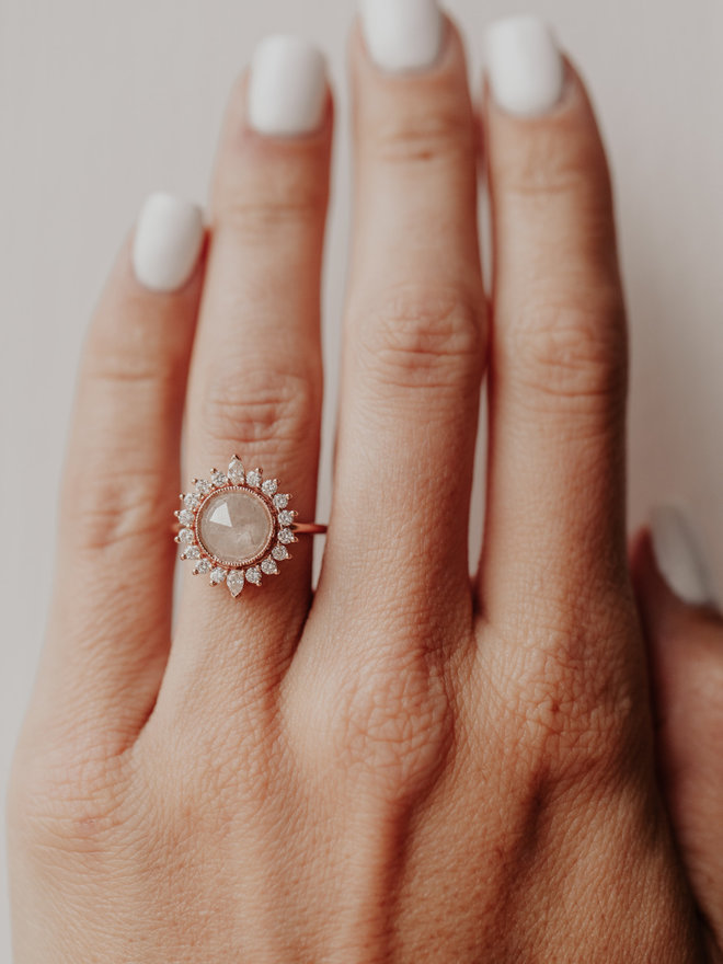 Art nouveau ring-Diamond Ring Sieraden Ringen Midiringen Goud Statement Ring-Minimalistische ring-Micro pave band Mode sieraden Diamond Oval Ring-14k roségouden ring 