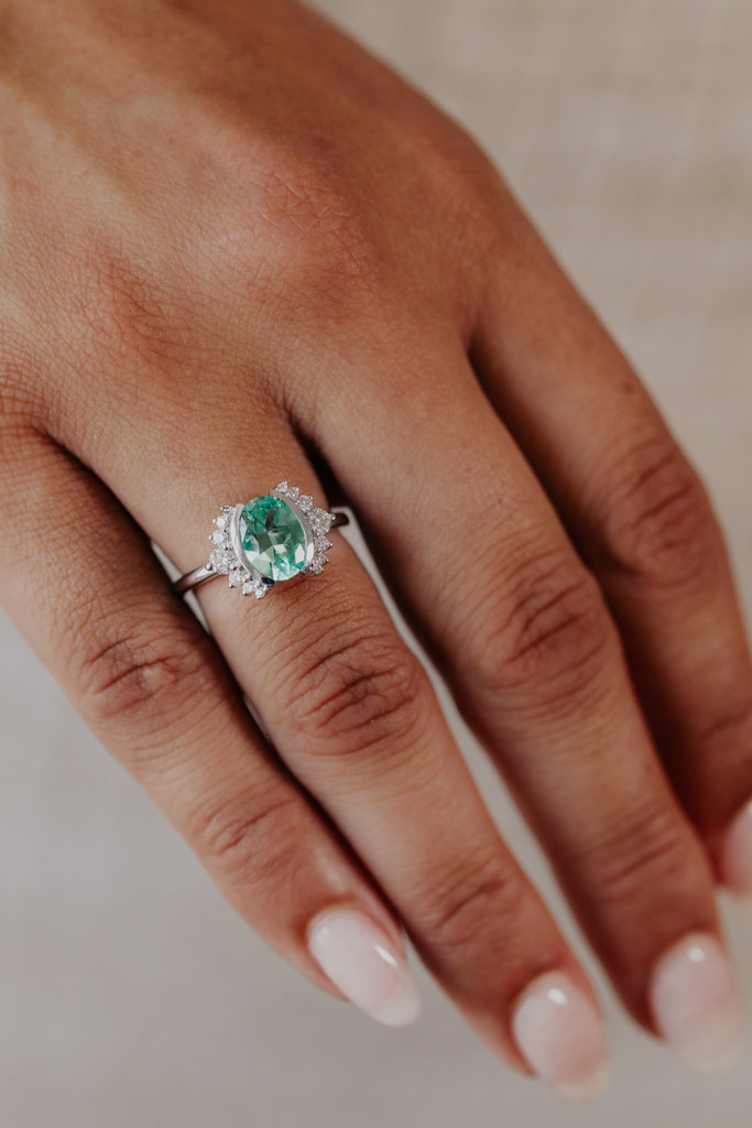 Sarah O The Lee 1.45 ct Oval Emerald Ring 14kwg