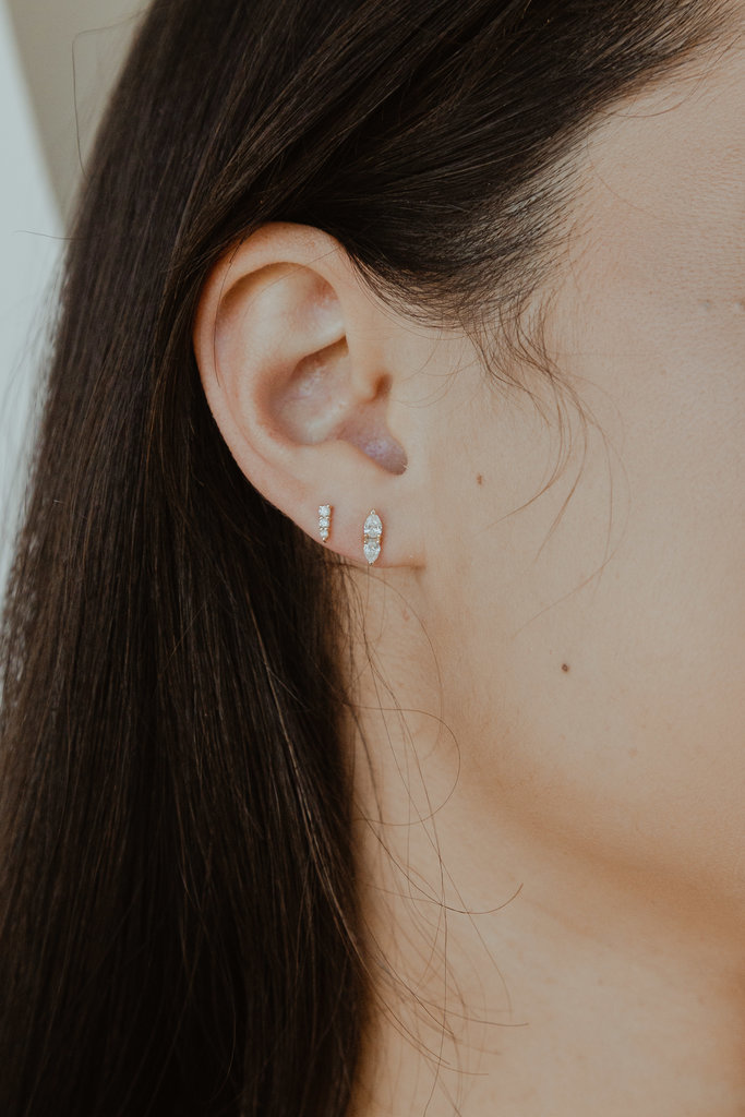 Sarah O .32 ct Two Pear Diamond Stud Earrings 14kyg