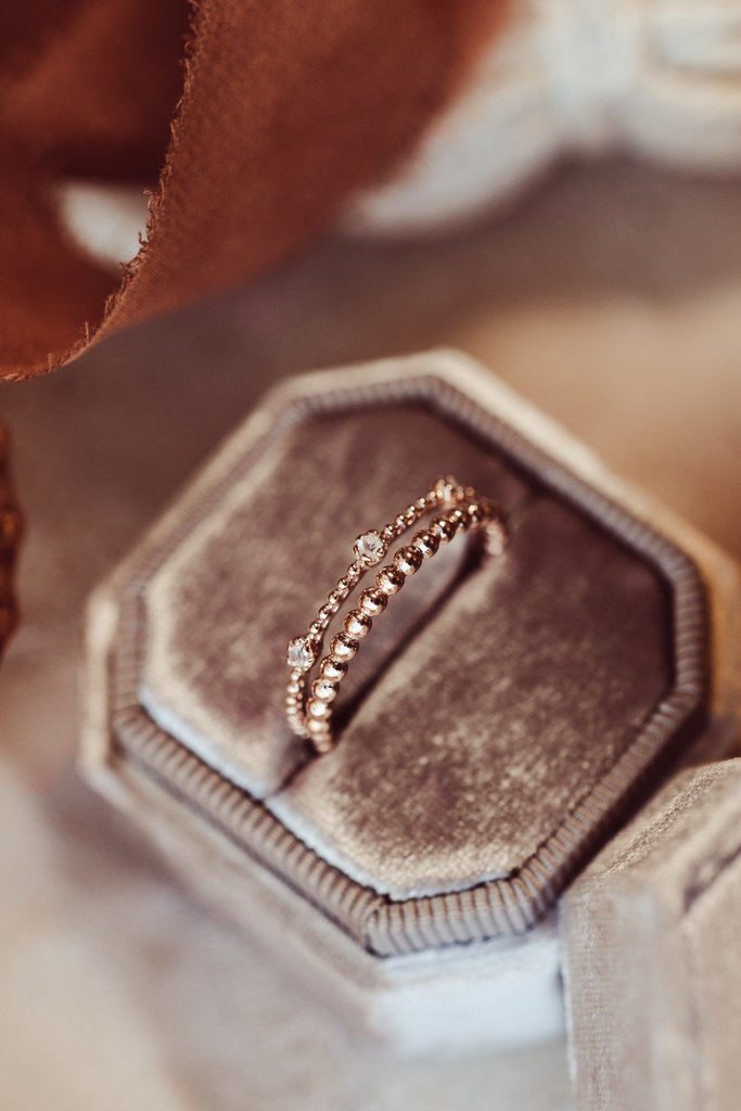 Sarah O Double Beaded Bands with Three Moonstones Ring