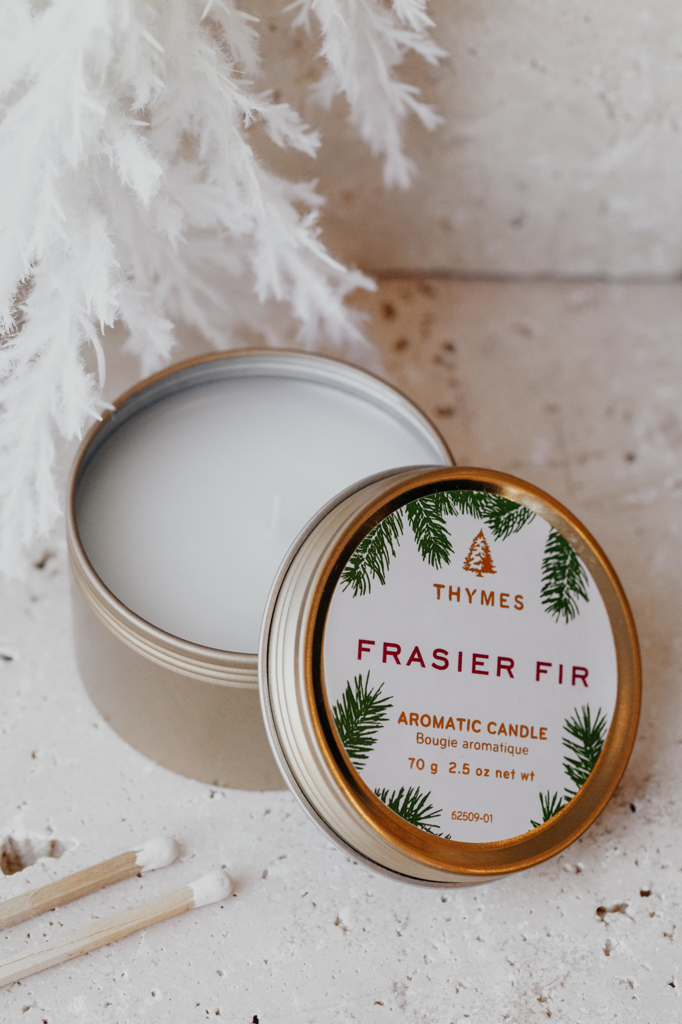 Frasier Fir Candle Gold Travel Tin 2.5 oz